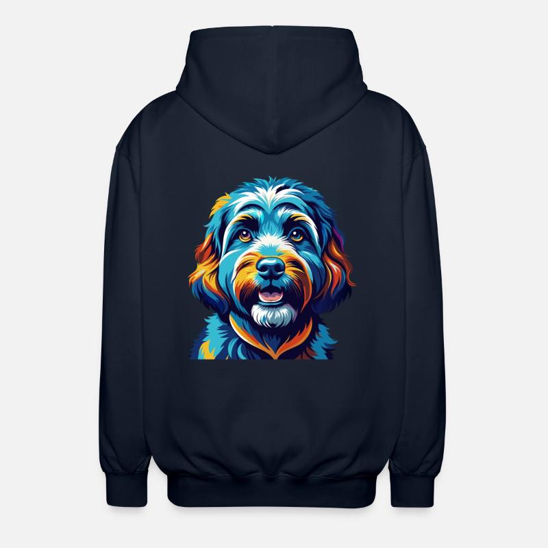 Cockapoo Hunderasse Bunt Karikatur Kawaii - Unisex Kapuzenjacke - Navy
