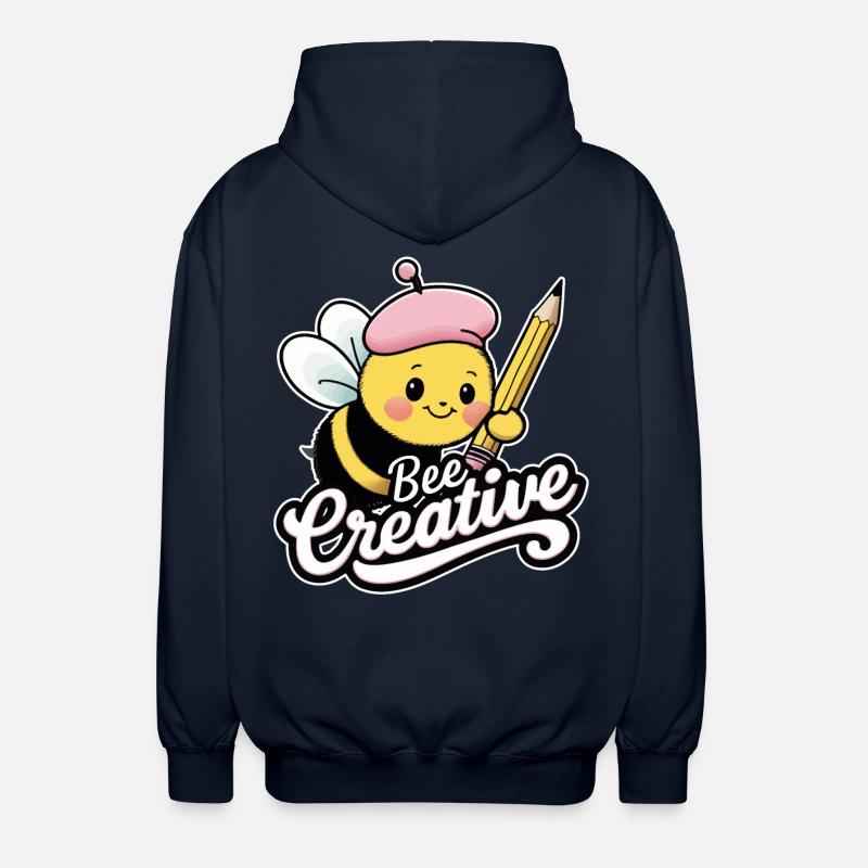 creative bee bee be creative - Unisex Hooded Jacket - navy