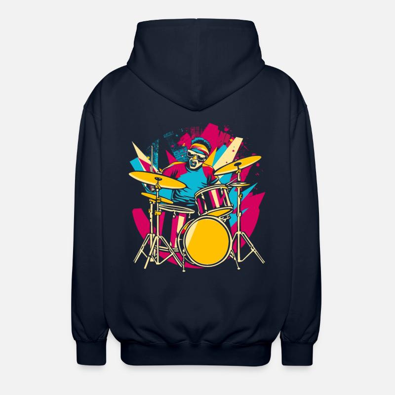 Batteur Synthwave - Veste à capuche unisexe - marine