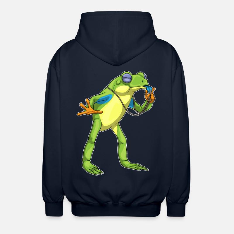 Frog Referee Whistle - Unisex Hooded Jacket - navy