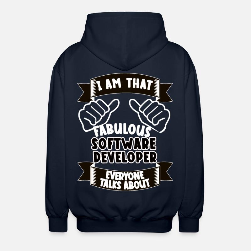 Software Developer Funny Saying Gift - Unisex Hooded Jacket - navy
