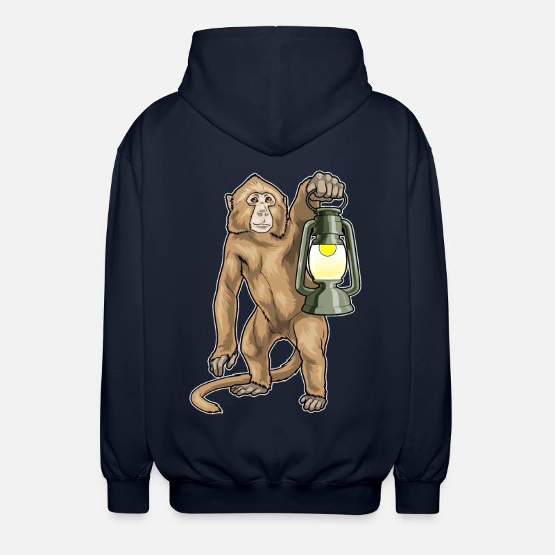 Monkey Lantern - Unisex Hooded Jacket - navy
