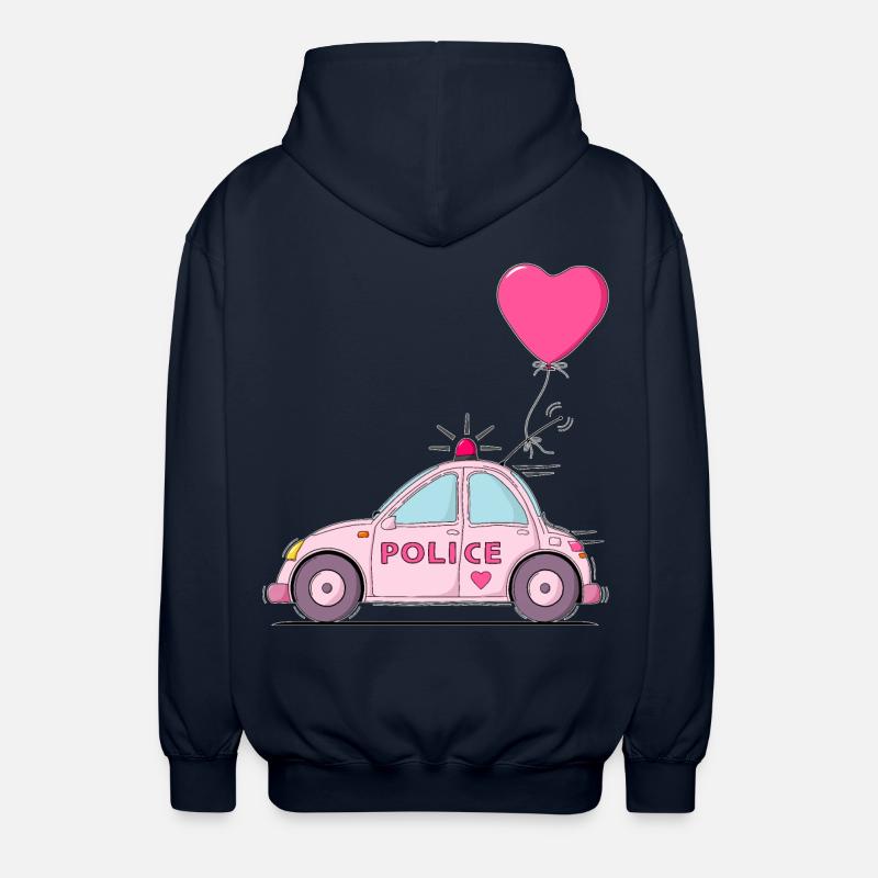 Police Herz Rosa - Unisex Kapuzenjacke - Navy