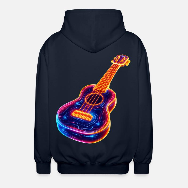 Ukulélé Synthwave - Veste à capuche unisexe - marine