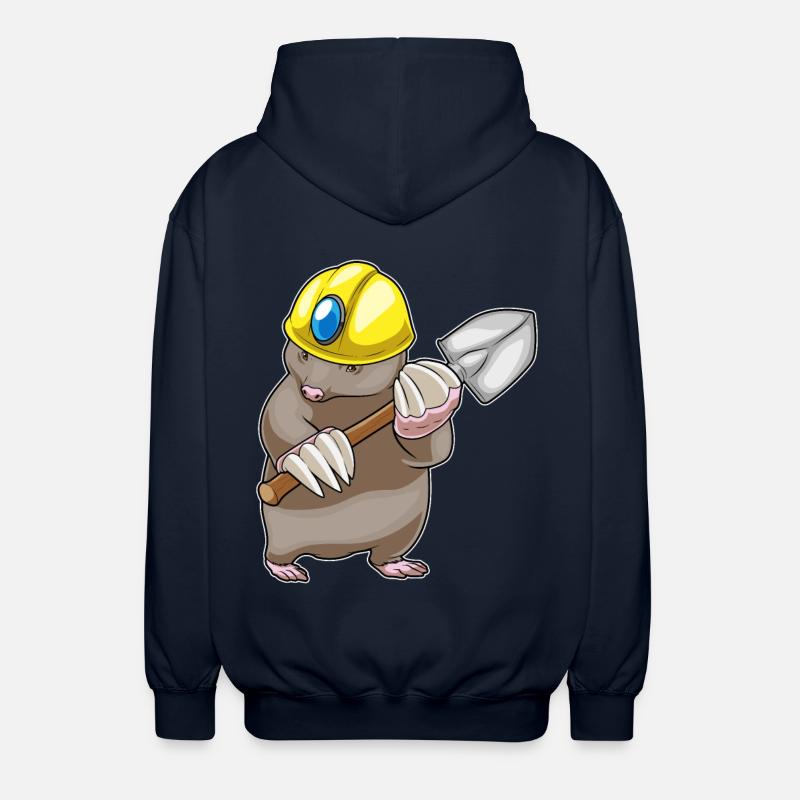 Mole Miner Shovel Mining - Unisex Hooded Jacket - navy
