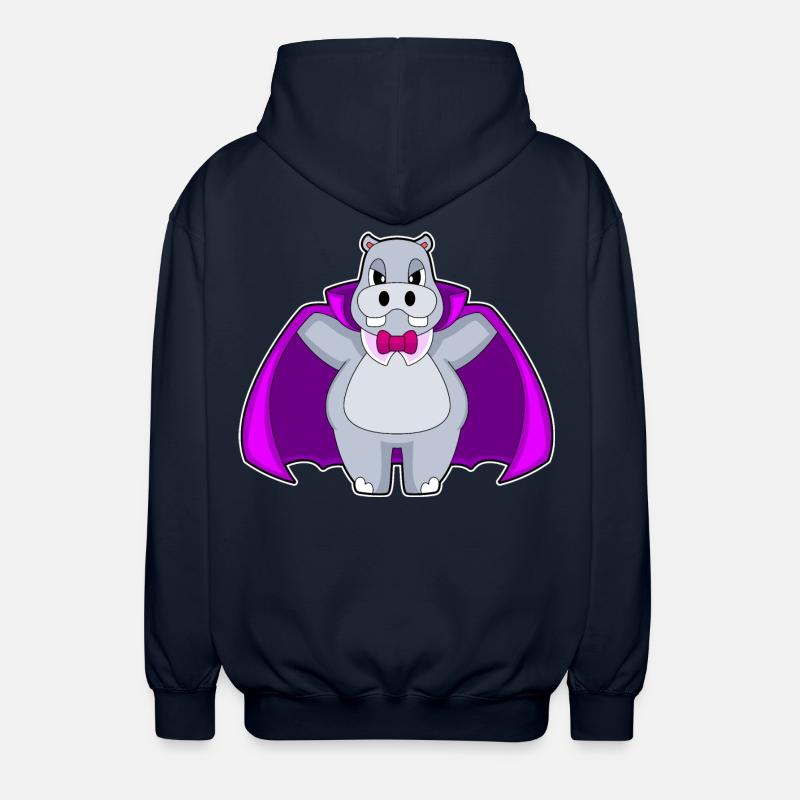Hippopotame Halloween Vampire - Veste à capuche unisexe - marine