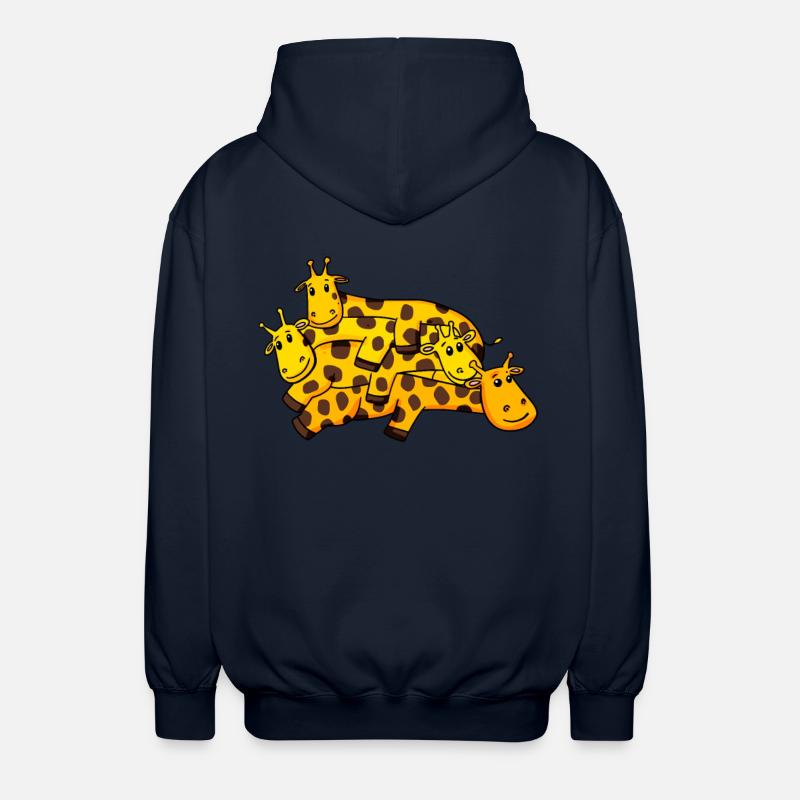 Giraffe Giraffes - Unisex Hooded Jacket - navy