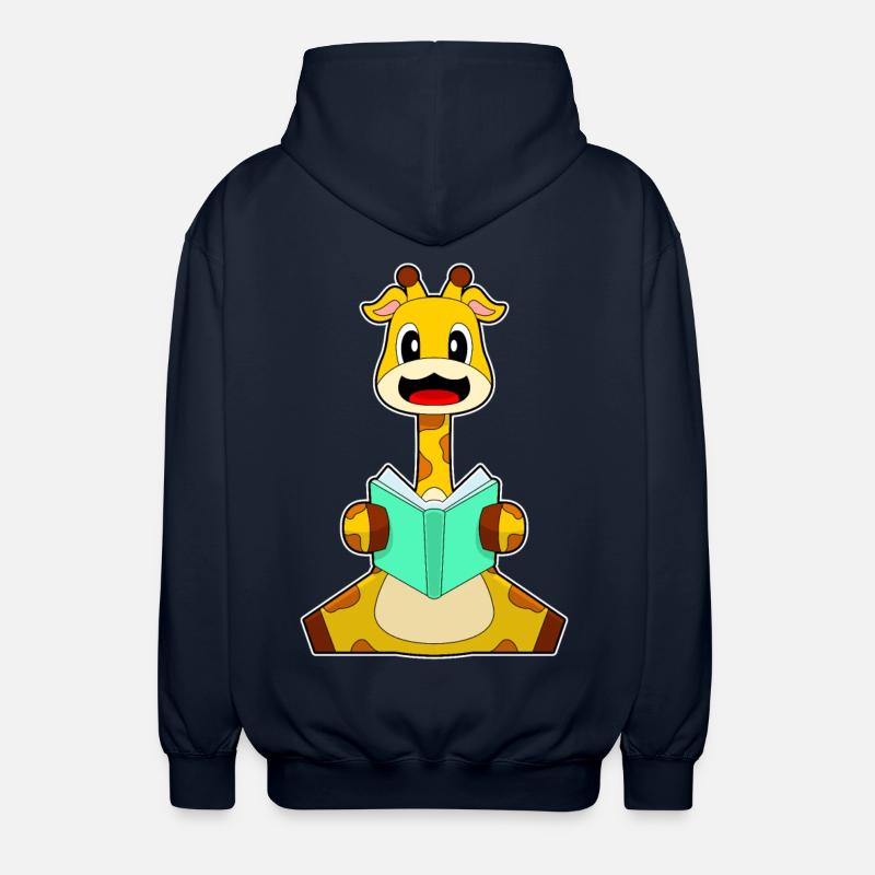Giraffe Nerd Buch - Unisex Kapuzenjacke - Navy