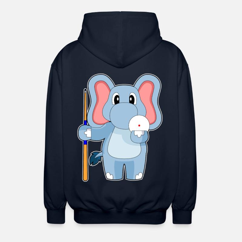 Cue de billard éléphant - Veste à capuche unisexe - marine