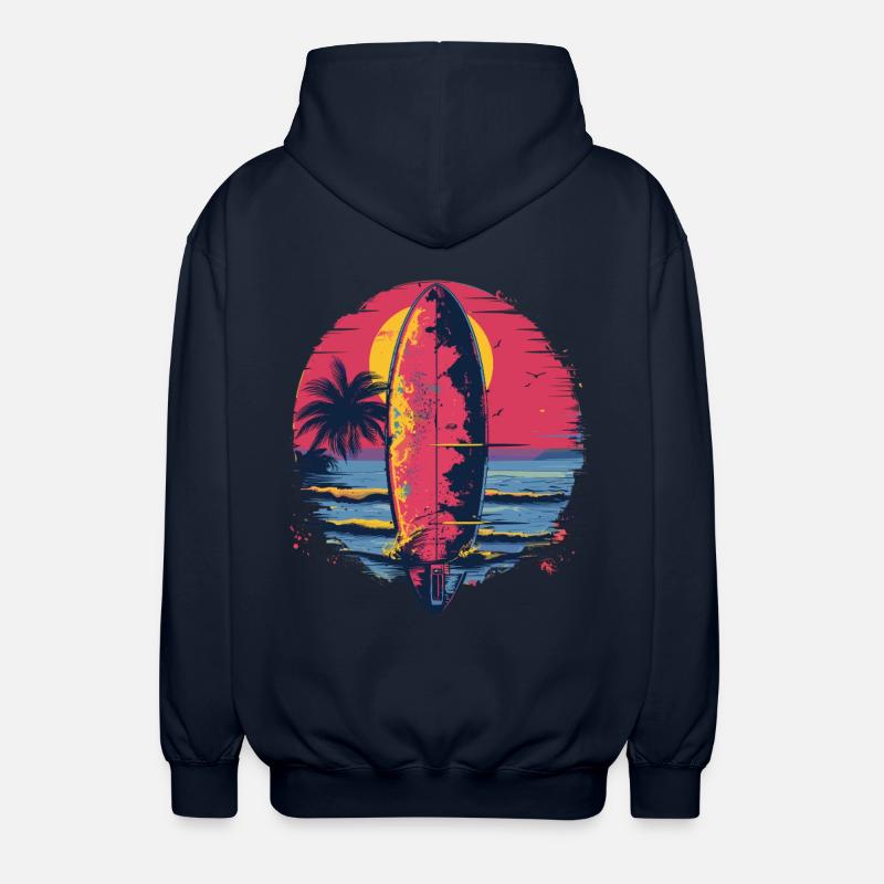 Planche de surf Synthwave - Veste à capuche unisexe - marine