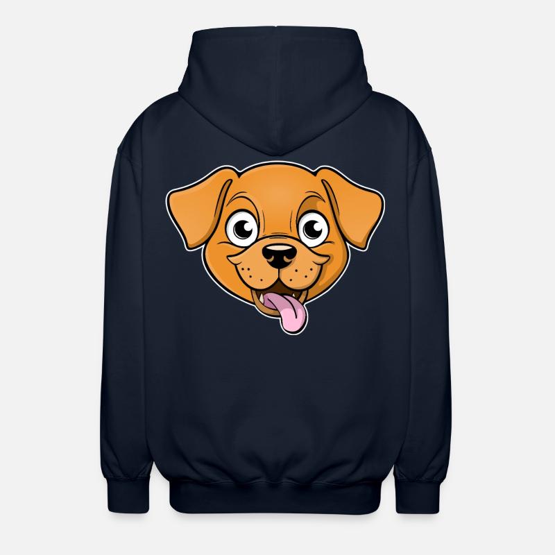 Fröhliches Bild eines Hundekopfes - Unisex Kapuzenjacke - Navy