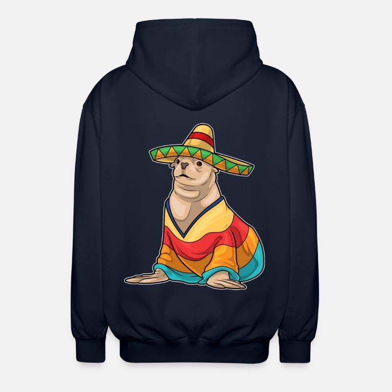 Chapeau mexicain de phoque - Veste à capuche unisexe - marine