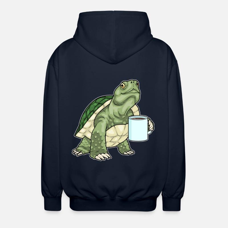Turtle Coffee Mug - Unisex Hooded Jacket - navy