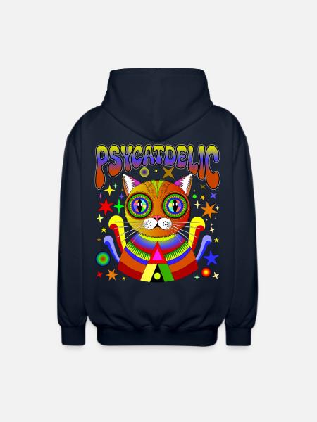 PSYCATDELIC - Unisex Hooded Jacket - navy