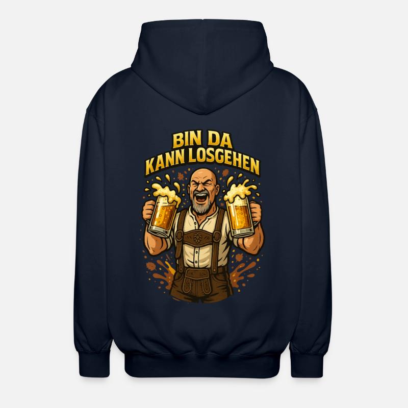 Bier Bierkrug Bierflasche Bierzelt Biergarten - Unisex Kapuzenjacke - Navy