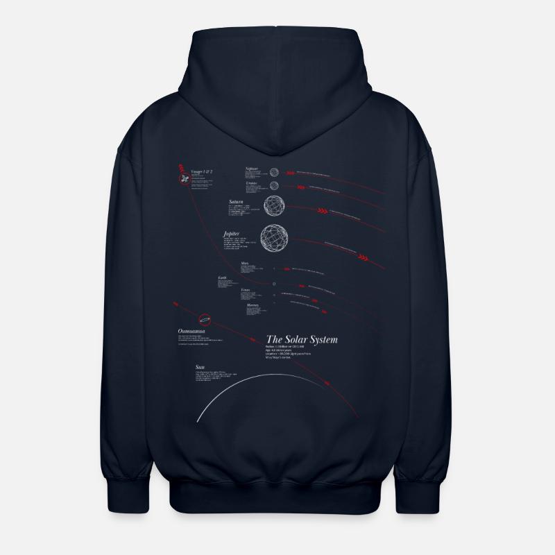 Solar System Infografik - Unisex Kapuzenjacke - Navy