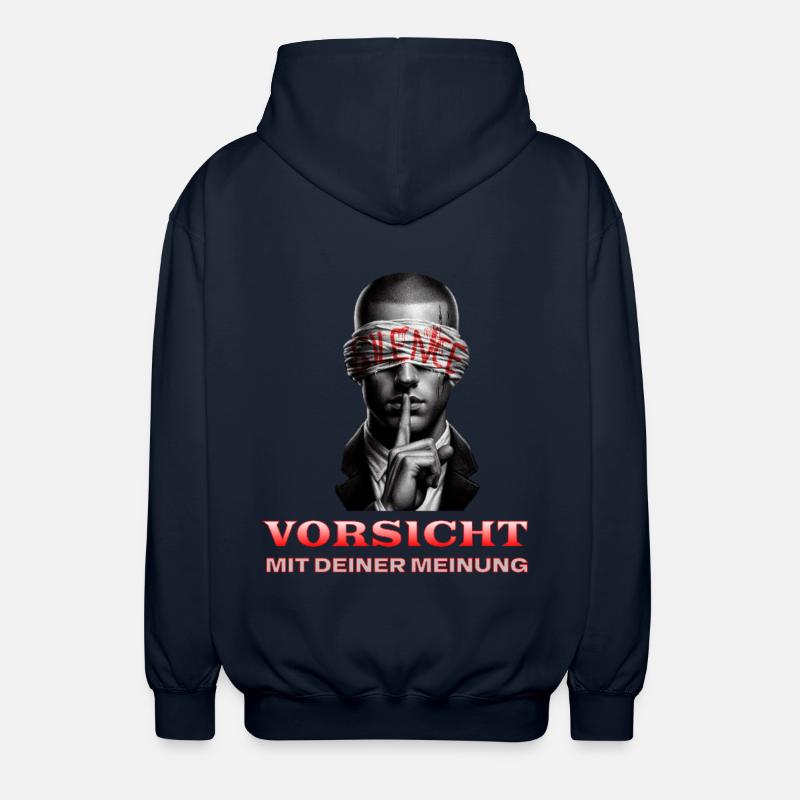 Vorsicht, Subtile Botschaft mit Augenbinde - Unisex Kapuzenjacke - Navy