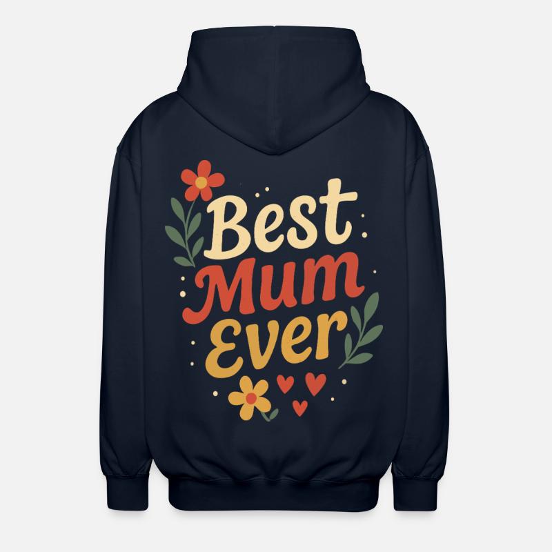 Perfektes Mutter-Design mit Blumen und Herzen - Unisex Kapuzenjacke - Navy