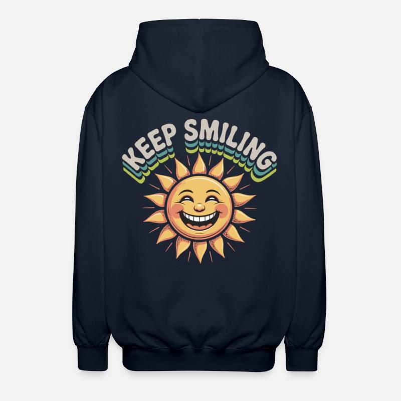 Graphique de soleil souriant avec message - Veste à capuche unisexe - marine