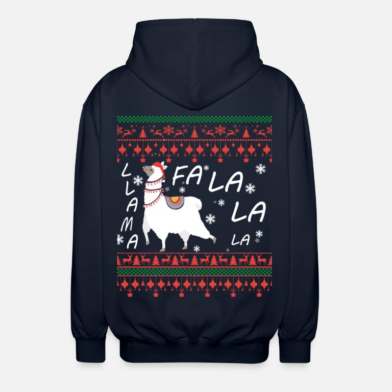 Pull de Noël moche Llama - Veste à capuche unisexe - marine