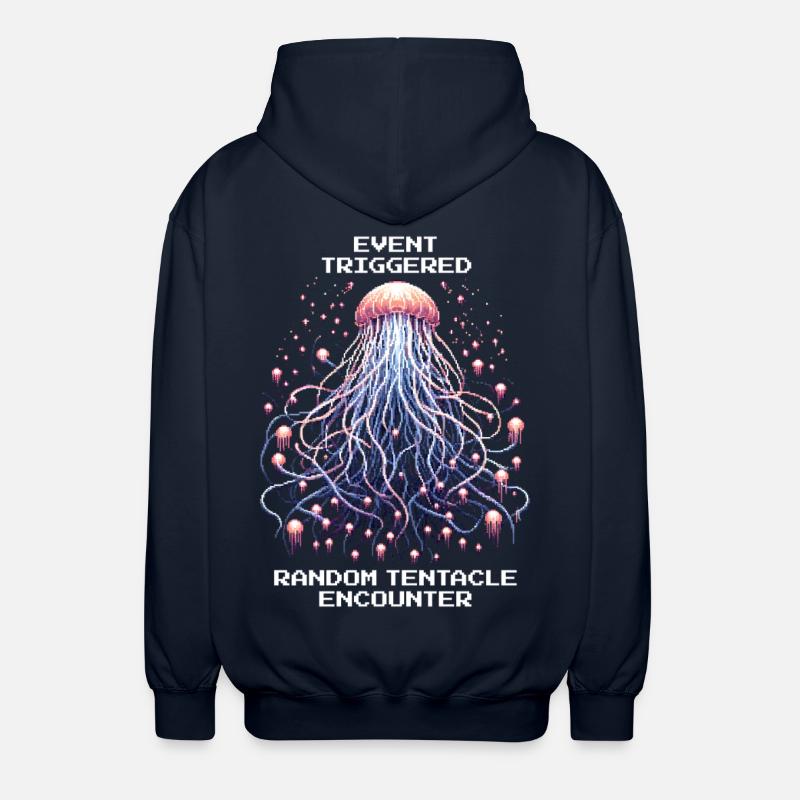 Event Triggered: Random Tentacles | Jellyfish - Unisex Hooded Jacket - navy