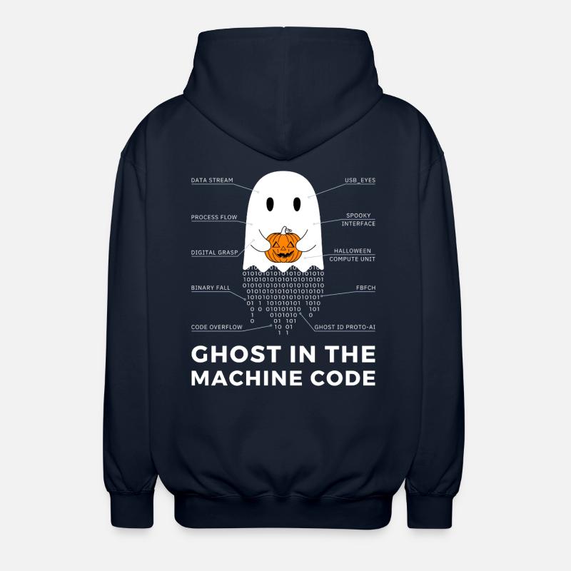 Funny Coder, Programmer Halloween T-Shirt - Unisex Hooded Jacket - navy