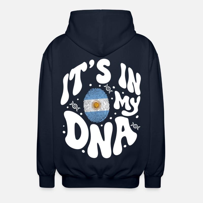 ADN argentin Drapeau argentin Hispanique - Veste à capuche unisexe - marine
