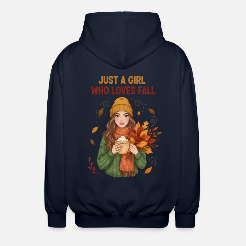 Das Mädchen, das den Herbst liebt - Unisex Kapuzenjacke - Navy