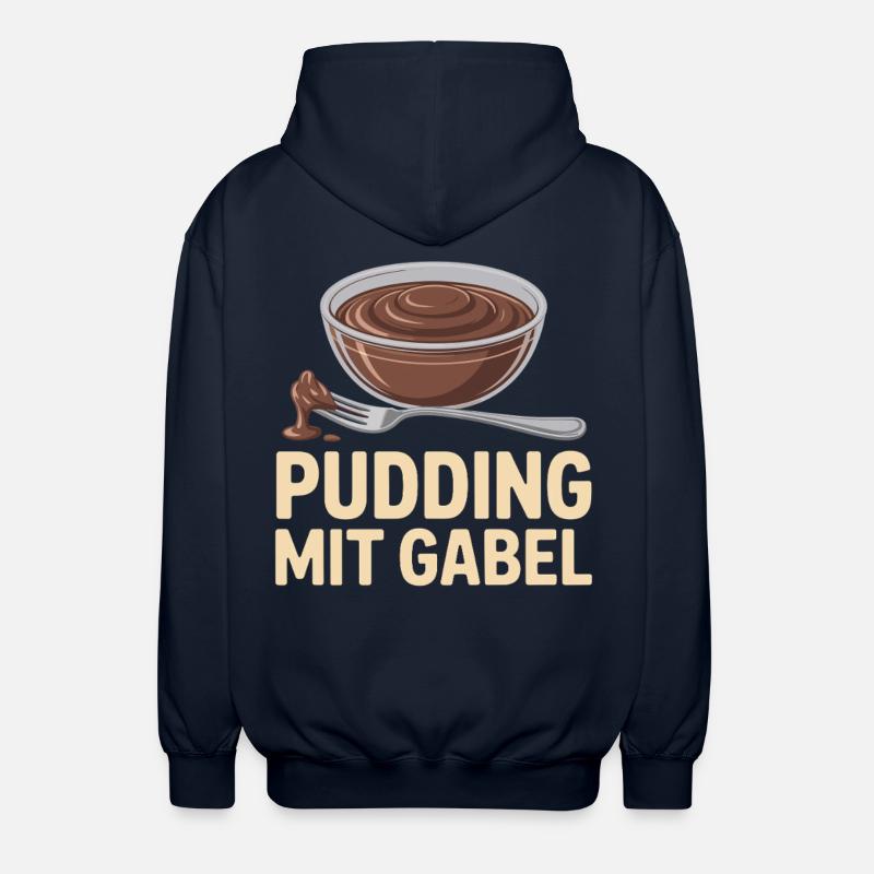 Pudding with fork - Unisex Hooded Jacket - navy