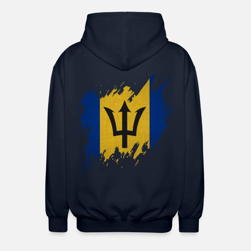 Drapeau de la Barbade, style déchiré - Veste à capuche unisexe - marine