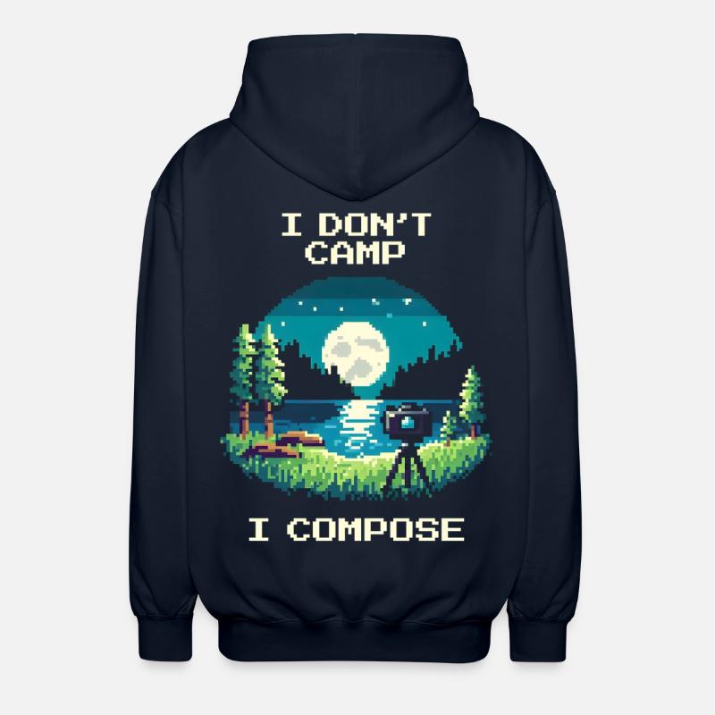 I don't camp, I compose | Composition - Unisex Hooded Jacket - navy
