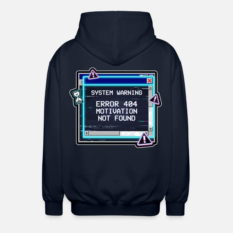 Error 404 Motivation Glitch - Unisex Hooded Jacket - navy
