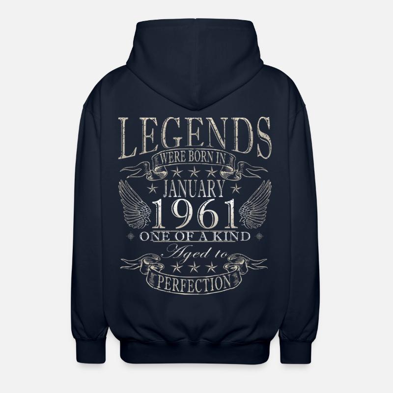 65e anniversaire Millésime janvier 1961 - Veste à capuche unisexe - marine