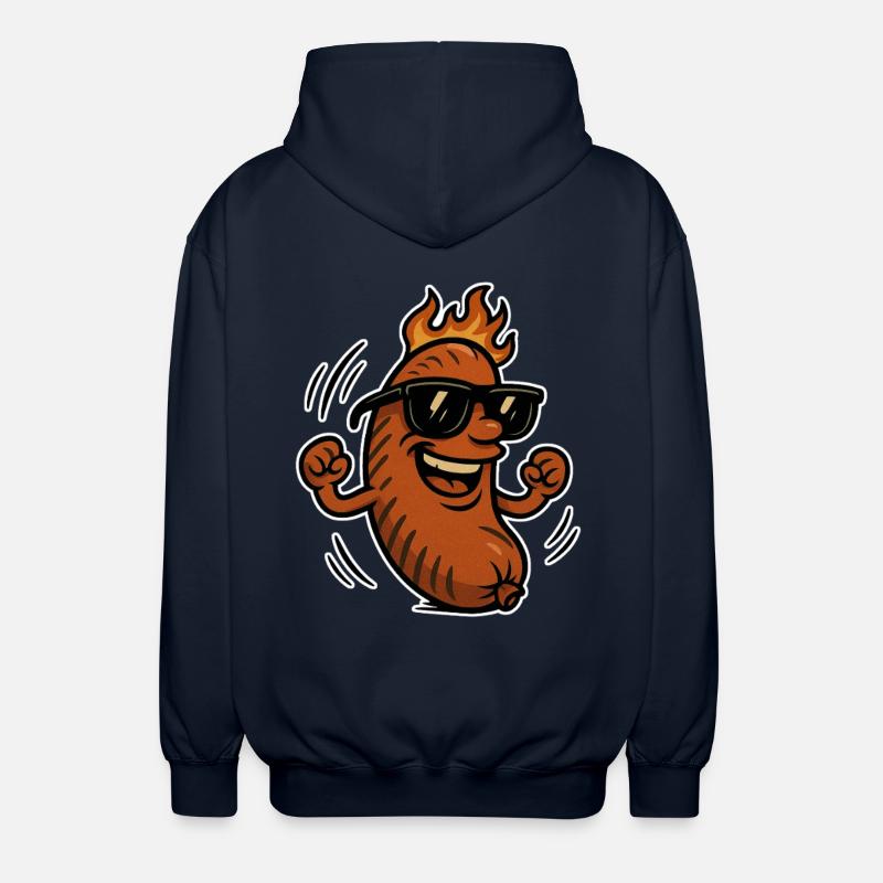 Bratwurst avec lunettes de soleil - Veste à capuche unisexe - marine