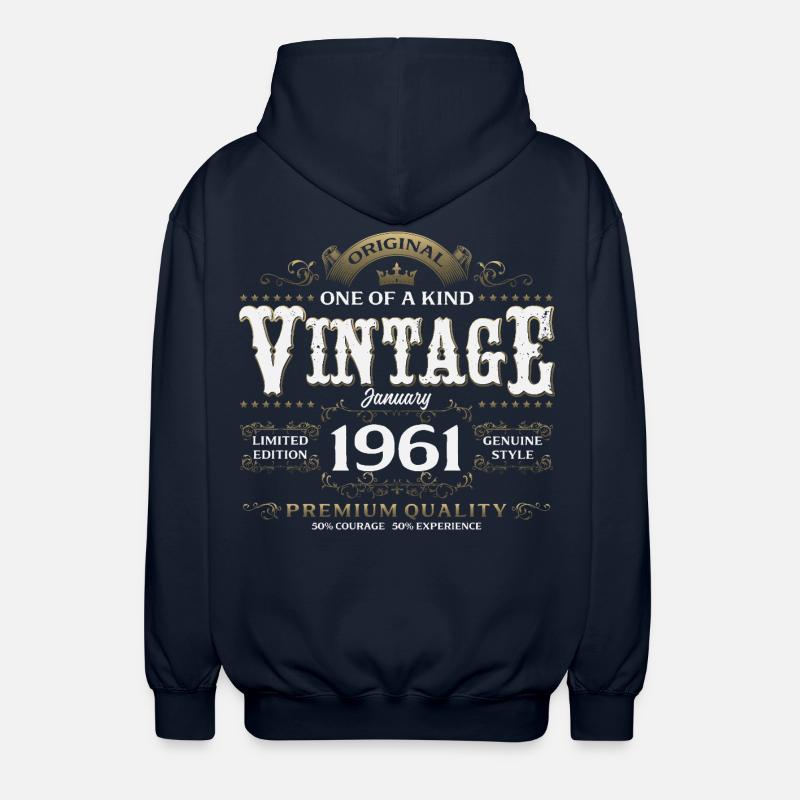 65e anniversaire Millésime janvier 1961 - Veste à capuche unisexe - marine