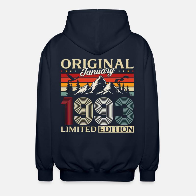 33rd Birthday Original January 1993 - Unisex Hooded Jacket - navy