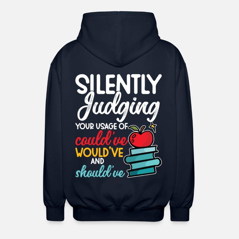 Enseignant d’anglais Premier jour d’école - Veste à capuche unisexe - marine