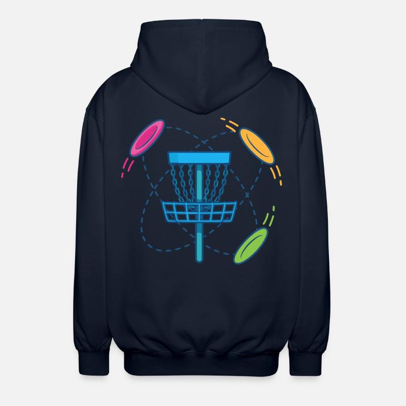 Disc-Golf-Korb und Flying Discs-Szene - Unisex Kapuzenjacke - Navy