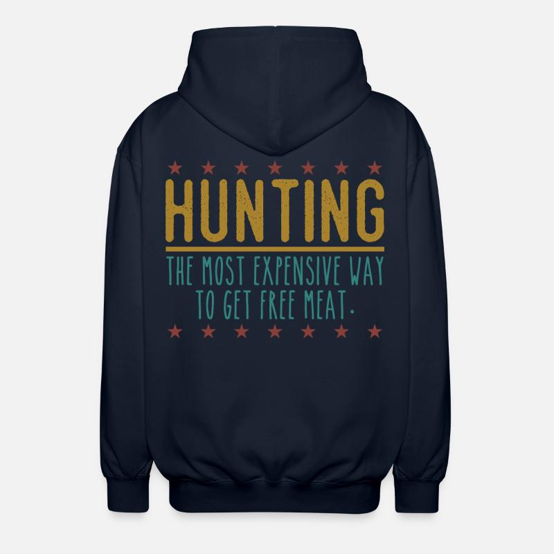 Jäger Lustiger Spruch – Gratis Fleisch Design - Unisex Kapuzenjacke - Navy