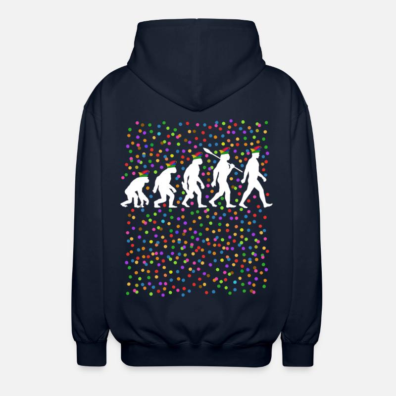 Homo Karnevalis | Evolution der Narren, Fastnacht - Unisex Kapuzenjacke - Navy