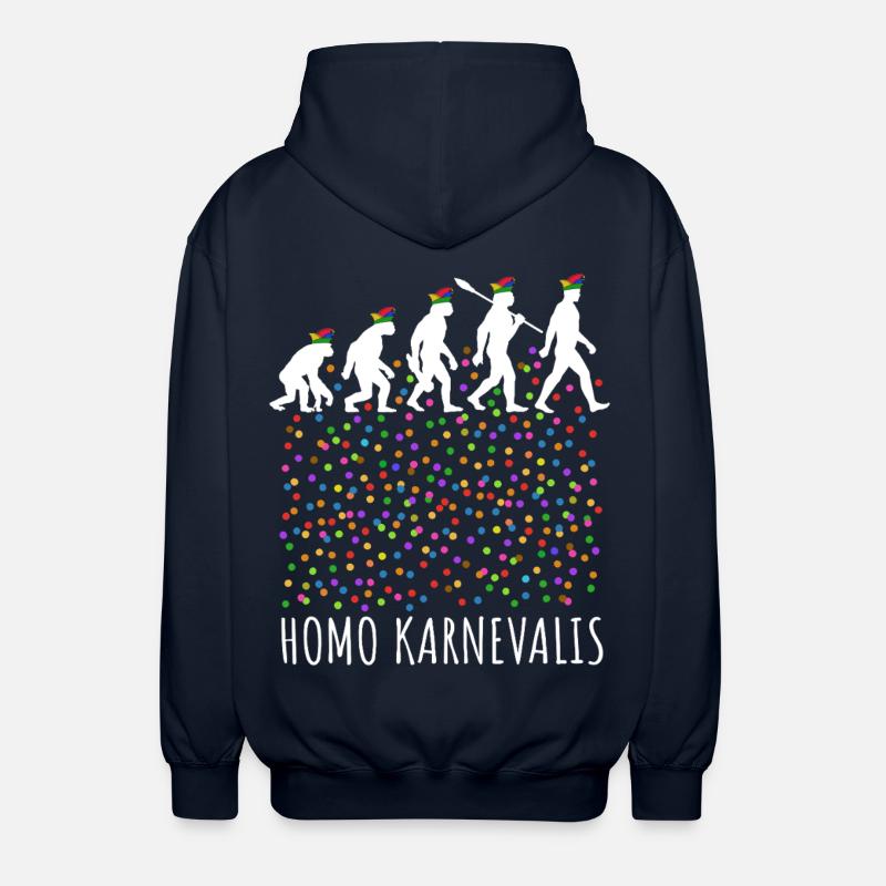Homo Karnevalis | Evolution der Narren, Fastnacht - Unisex Kapuzenjacke - Navy