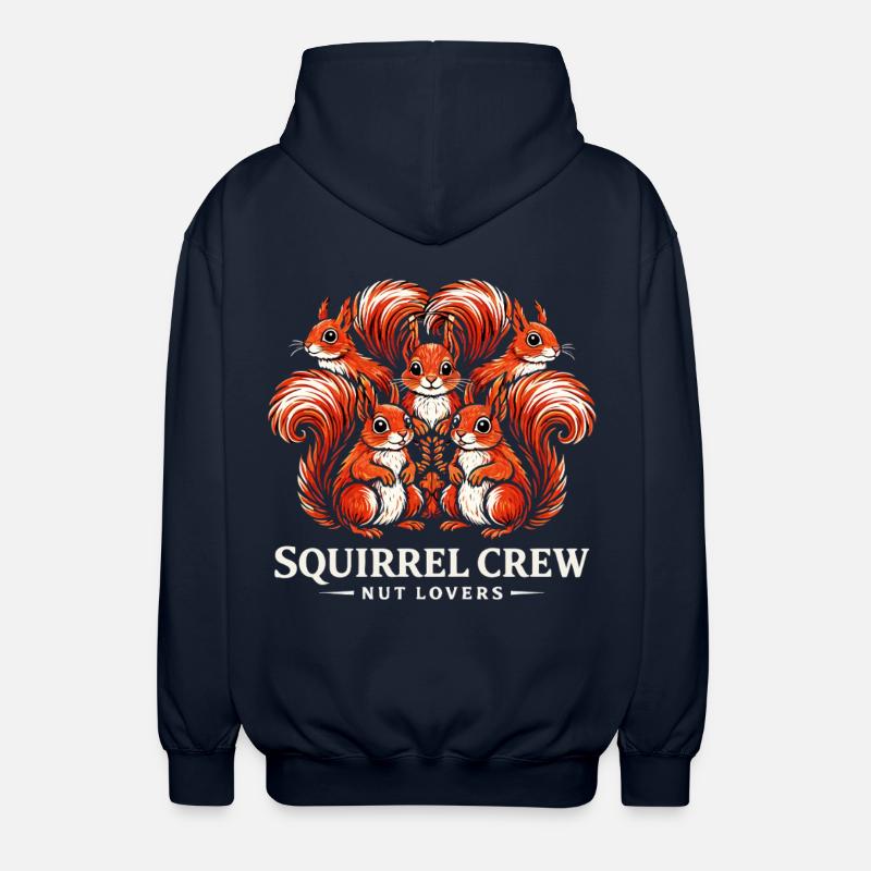 Squirrel Crew - Nut Lovers Eichhörnchen Gang - Unisex Kapuzenjacke - Navy