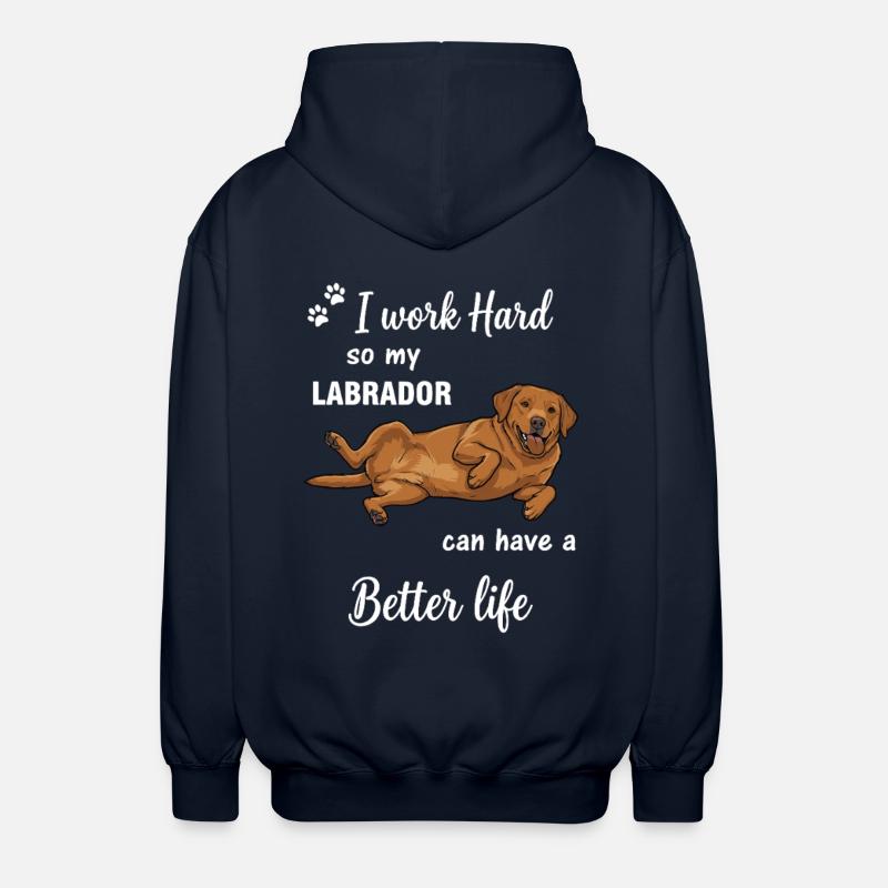 Echte Labrador Liebe Hundebesitzer Statement - Unisex Kapuzenjacke - Navy