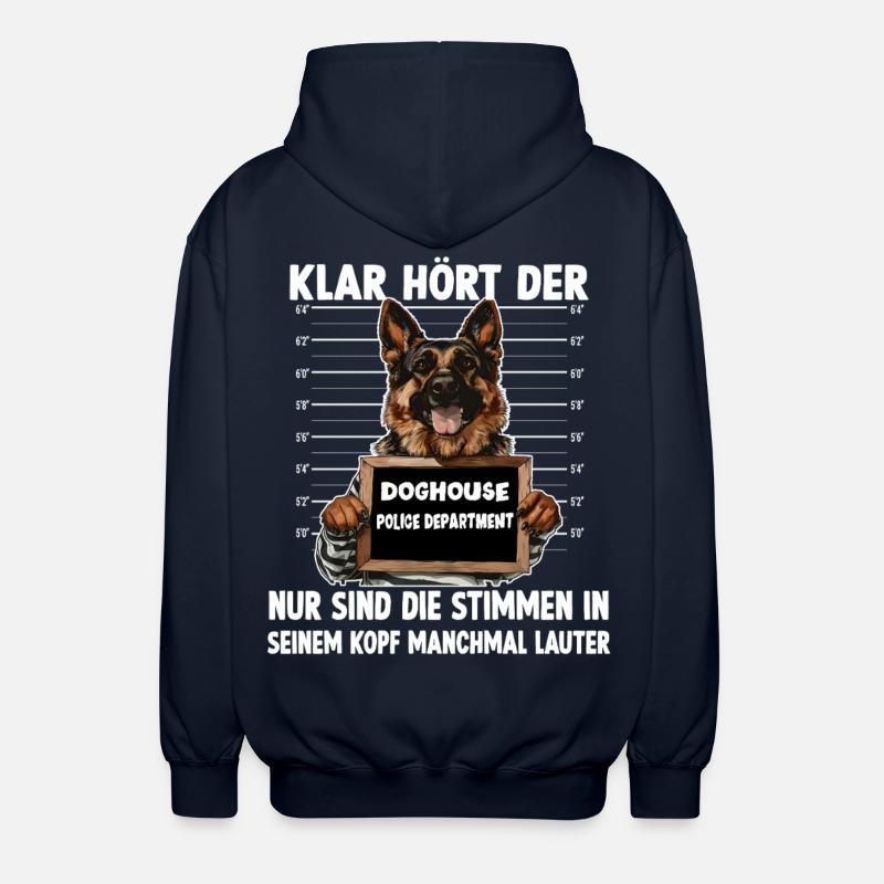 Hundehalter Geschenk Deutscher Schäferhund Gassi  - Unisex Kapuzenjacke - Navy
