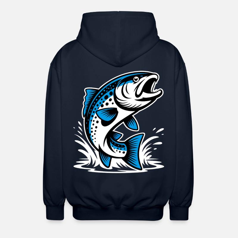 Springende Forelle - Unisex Kapuzenjacke - Navy