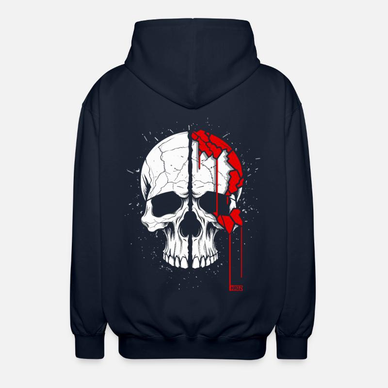 Totenkopf mit coolem Effekt - Unisex Kapuzenjacke - Navy