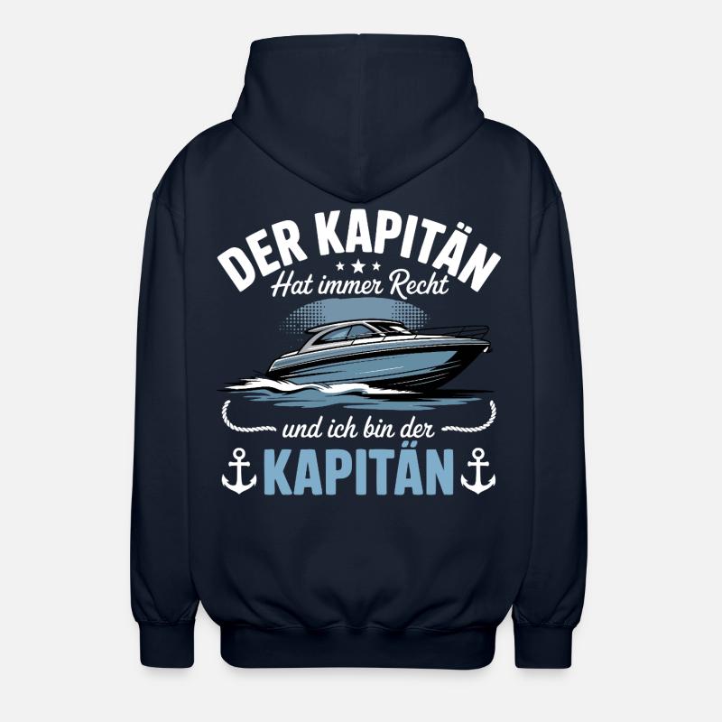 Capitaine de bateau, permis de bateau - Veste à capuche unisexe - marine