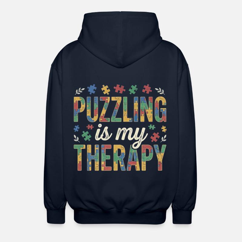 Puzzle is my Therapy - Puzzle rétro - Veste à capuche unisexe - marine
