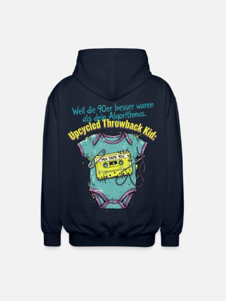 90er Upcycled Throwback Retro Kassette - Unisex Kapuzenjacke - Navy