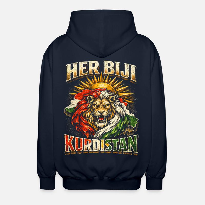 Her Biji Kurdistan Kurde Kurden - Unisex Kapuzenjacke - Navy